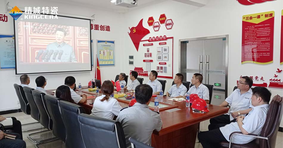龙8国际特瓷党支部组织寓目庆祝中国共产党建立100周年大会现场直播